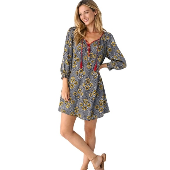NATURAL LIFE Dresses & Skirts - Natural Life Boho Floral Peasant Mini Dress NWT Medium Rayon